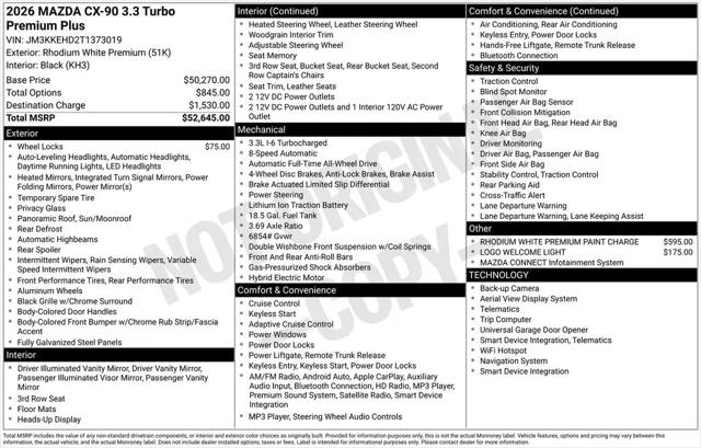 2026 Mazda X-90 3.3 Turbo Premium Plus