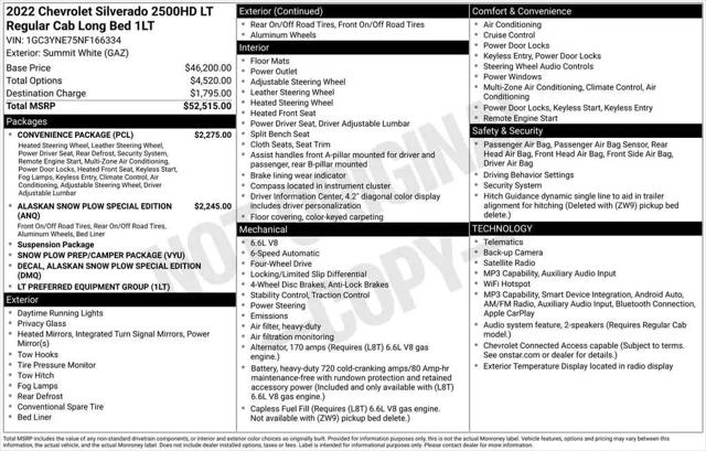 2022 Chevrolet Silverado 2500HD 4WD Regular Cab Long Bed LT