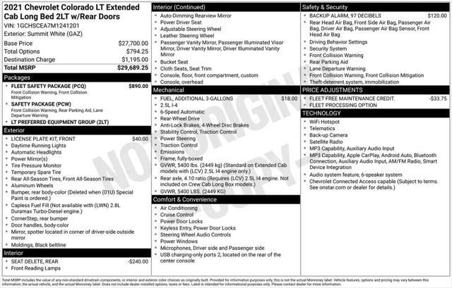 2021 Chevrolet Colorado 2WD Extended Cab Long Box LT