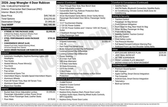 2026 Jeep Wrangler WRANGLER 4-DOOR RUBICON