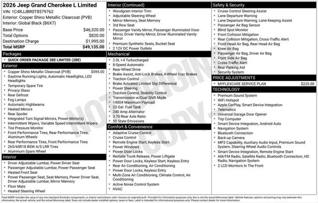 2026 Jeep Grand Cherokee L Limited 4x2