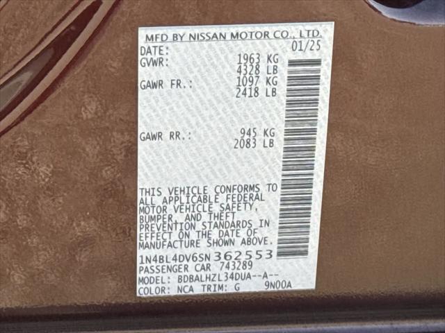 2025 Nissan Altima SV FWD