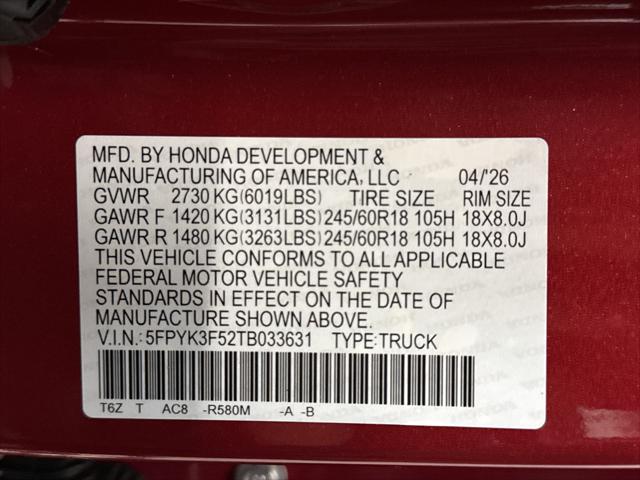 2026 Honda Ridgeline RTL