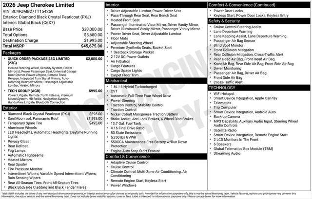 2026 Jeep Cherokee Limited 4x4