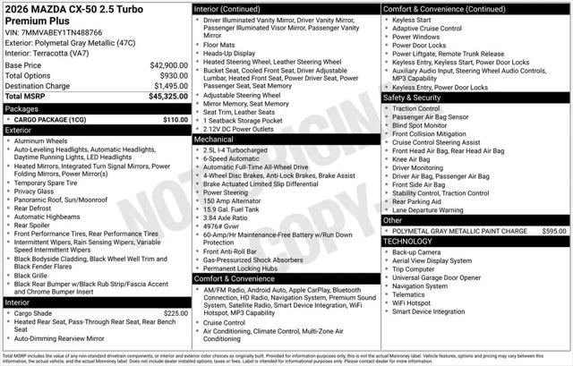 2026 Mazda CX-50 2.5 Turbo Premium Plus