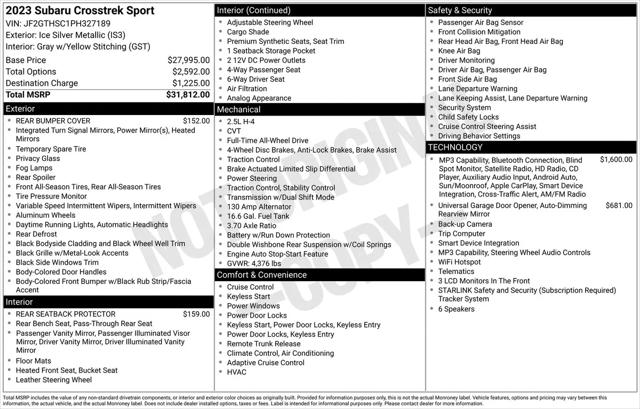 2023 Subaru Crosstrek Sport