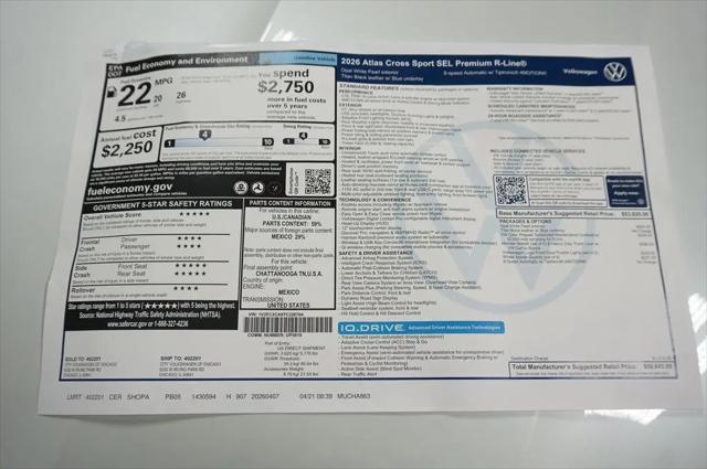 2026 Volkswagen Atlas Cross Sport SEL Premium R-Line