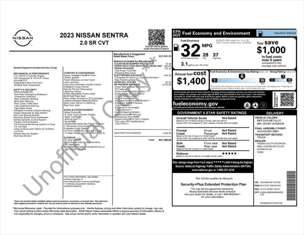 2023 Nissan Sentra SR Xtronic CVT