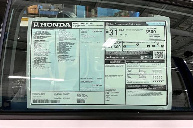 2026 Honda Accord Sedan SE