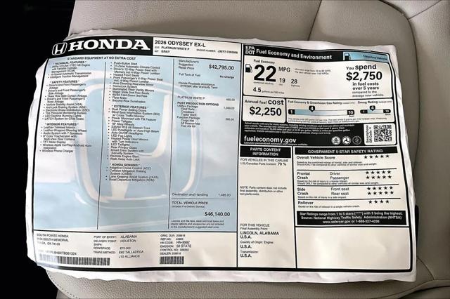 2026 Honda Odyssey EX-L