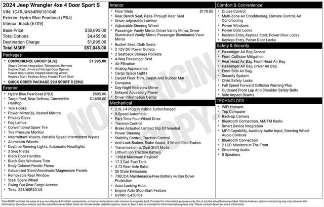 2024 Jeep Wrangler 4xe Sport S 4xe