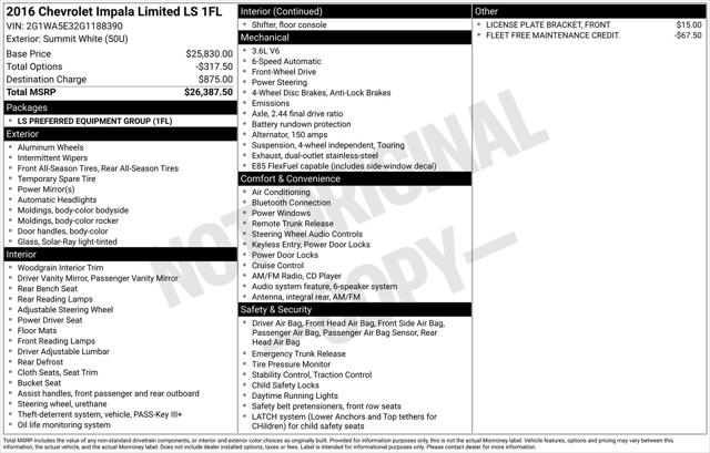 2016 Chevrolet Impala Limited LS