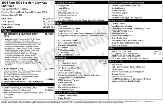 2026 Ram 1500 Big Horn Crew Cab 4x4 57 Box