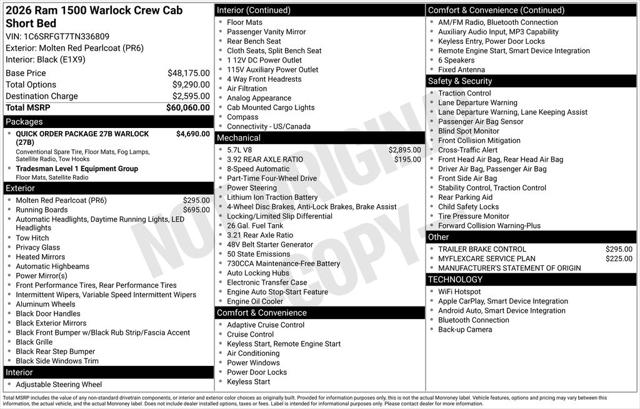 2026 Ram 1500 Warlock Crew Cab 4x4 57 Box