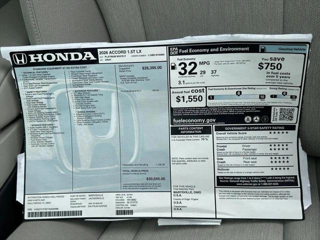 2026 Honda Accord Sedan LX