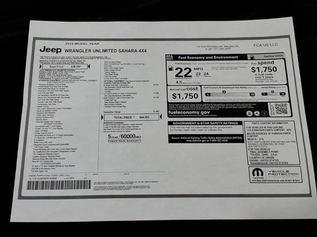 2019 Jeep Wrangler Unlimited Sahara 4x4