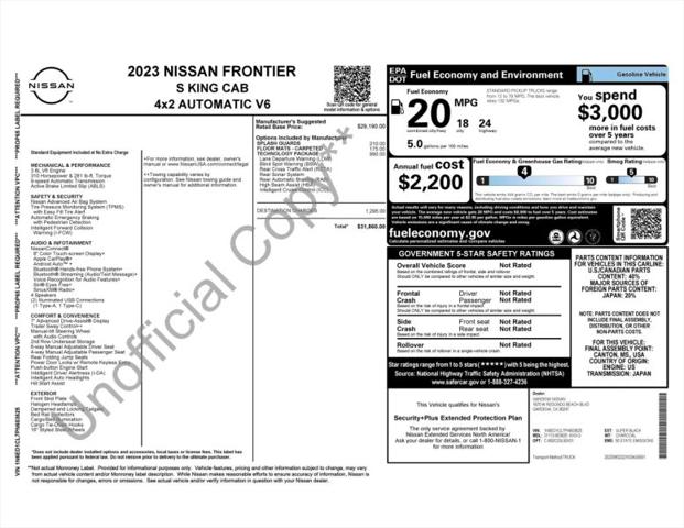 2023 Nissan Frontier King Cab S 4x2