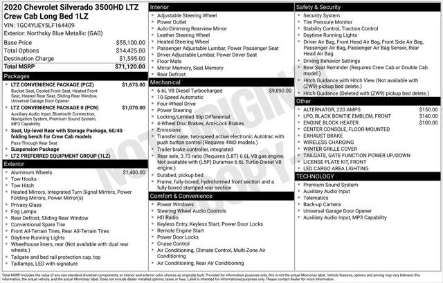2020 Chevrolet Silverado 3500HD 4WD Crew Cab Long Bed LTZ