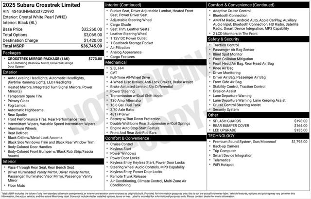 2025 Subaru Crosstrek Limited for sale in Tacoma, WA