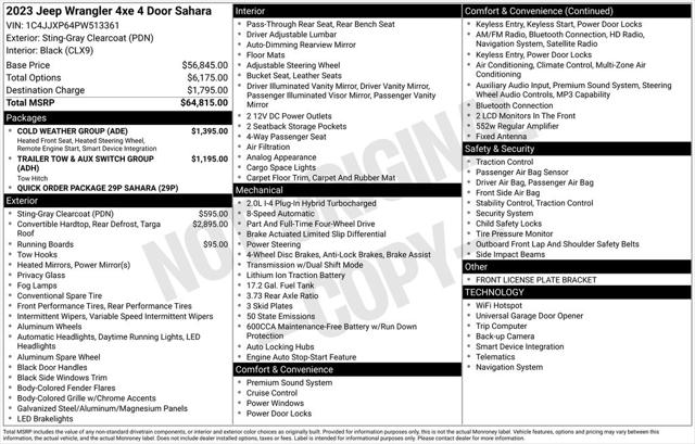 2023 Jeep Wrangler 4xe Sahara 4x4