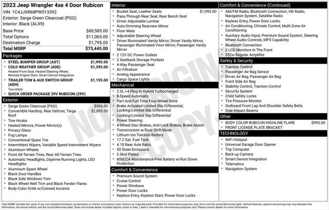 2023 Jeep Wrangler 4xe Rubicon 4x4