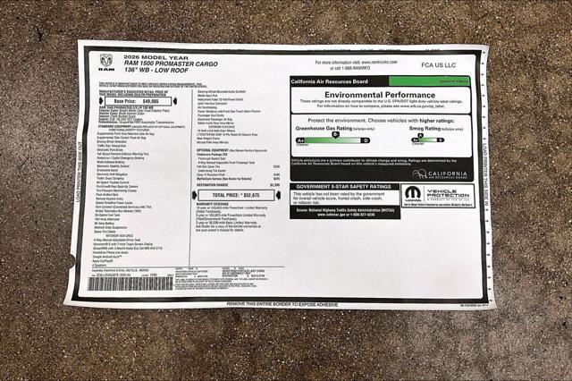 2026 Ram ProMaster Cargo Van Tradesman Low Roof 136 WB w/Pass Seat