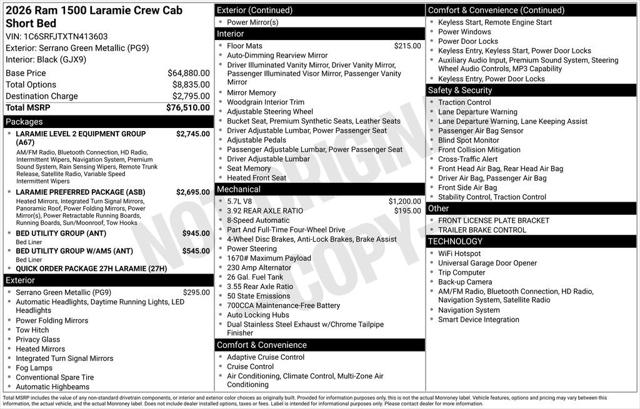 2026 RAM Ram 1500 RAM 1500 LARAMIE CREW CAB 4X4 57 BOX 2026 RAM Ram 1500 RAM 1500 LARAMIE CREW CAB 4X4 57 BOX