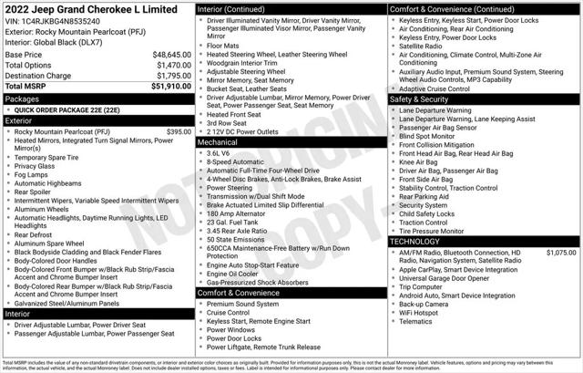 2022 Jeep Grand Cherokee L Limited 4x4