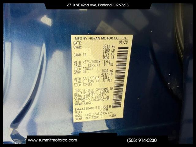 2021 Nissan Titan Crew Cab PRO-4X 4x4