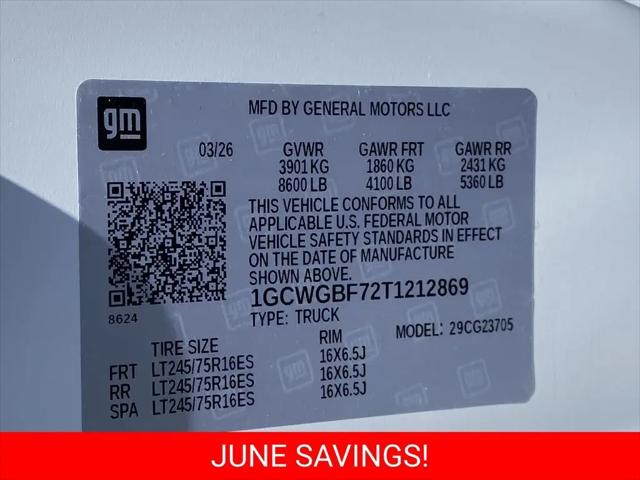 2026 Chevrolet Express Cargo Van 2500 Extended Wheelbase, WT, RWD