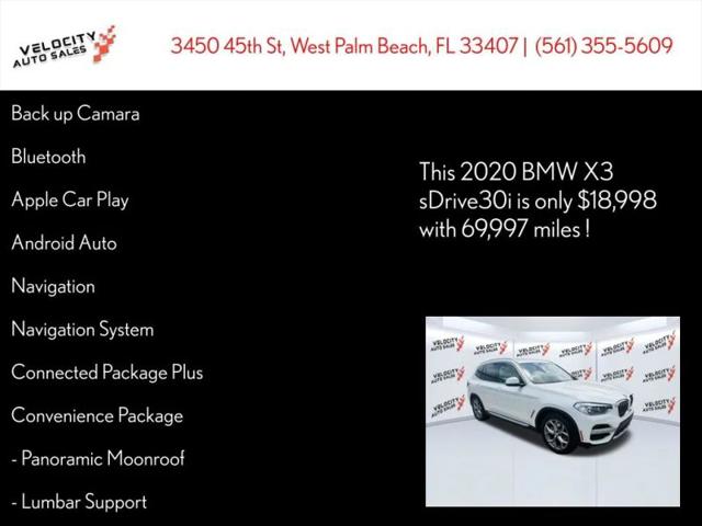 2020 BMW X3 sDrive30i