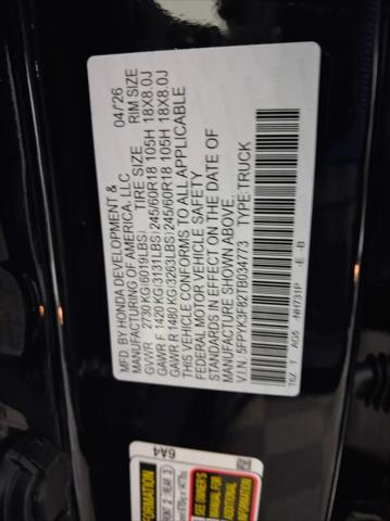 2026 Honda Ridgeline Black Edition