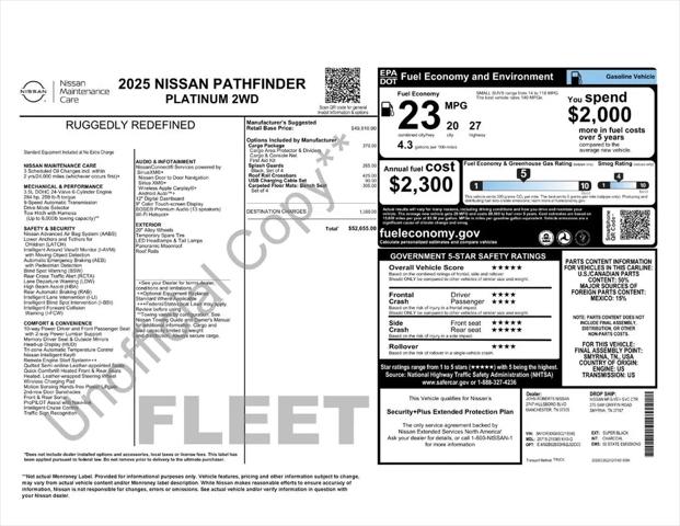 2025 Nissan Pathfinder Platinum FWD