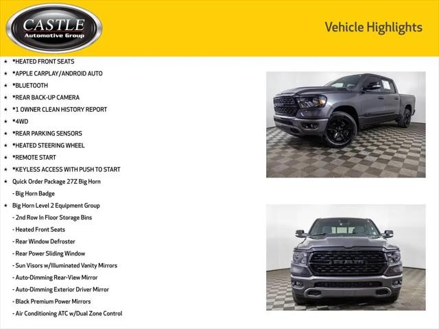 2022 Ram 1500 Big Horn Crew Cab 4x4 5'7" Box
