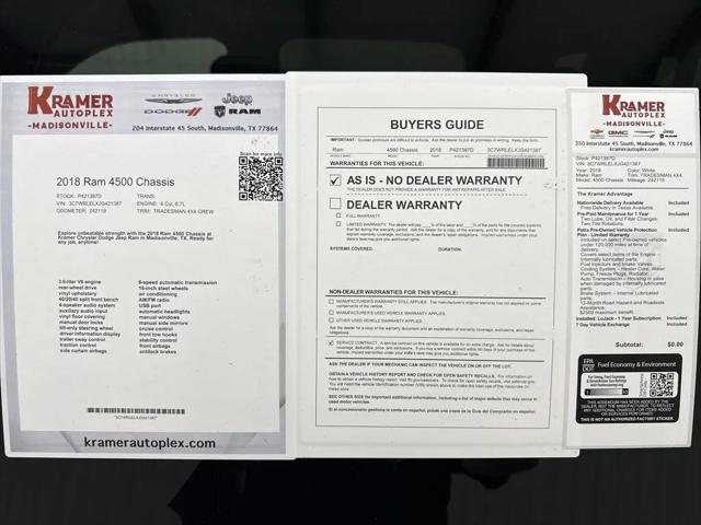 2018 Ram 4500 Chassis Tradesman/SLT/Laramie