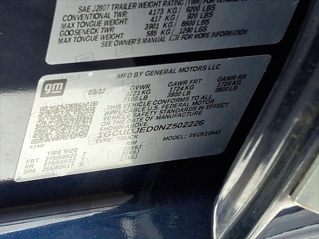 2022 Chevrolet Silverado 1500 4WD Crew Cab Short Bed High Country