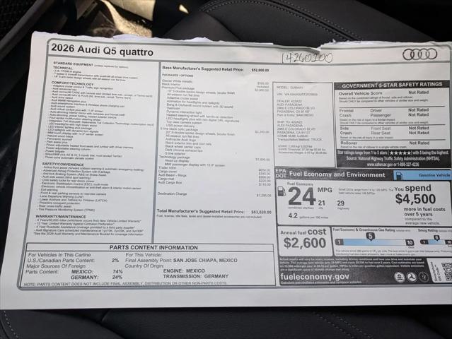 2026 Audi Q5 Premium Plus TFSI quattro S tronic