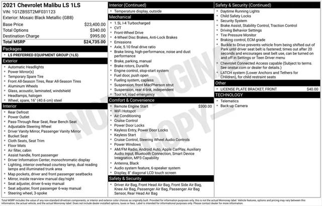 2021 Chevrolet Malibu FWD LS