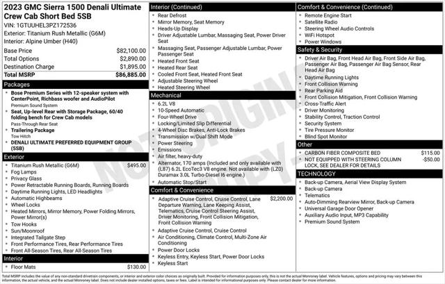 2023 GMC Sierra 1500 4WD Crew Cab Short Box Denali Ultimate