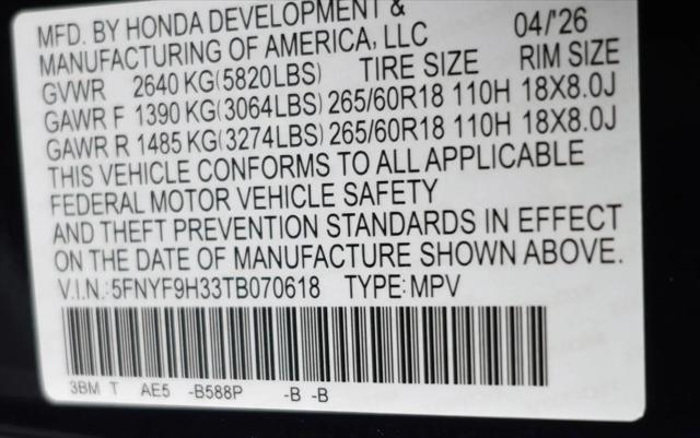 2026 Honda Passport AWD RTL