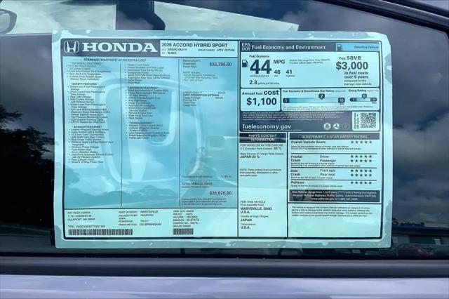 2026 Honda Accord Sedan Sport