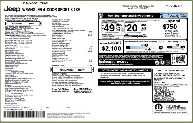 2024 Jeep Wrangler 4xe Sport S 4xe