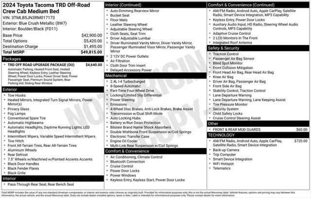 2024 Toyota Tacoma TRD Off Road