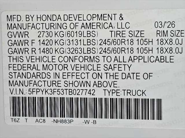 2026 Honda Ridgeline RTL