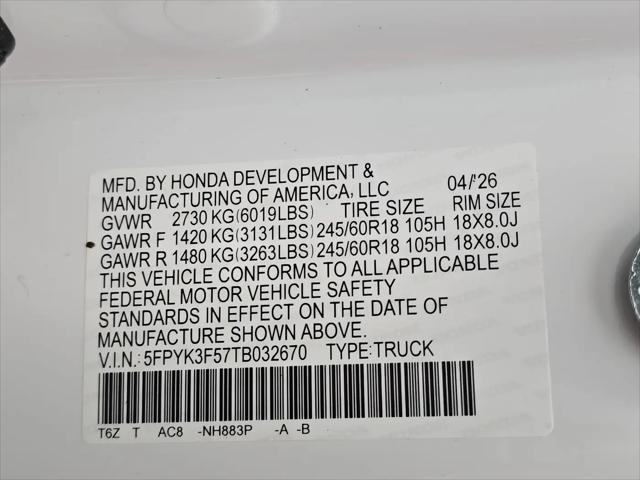 2026 Honda Ridgeline RTL