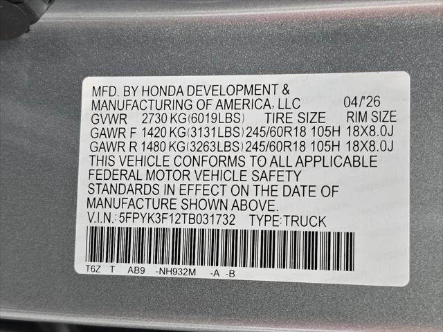 2026 Honda Ridgeline Sport