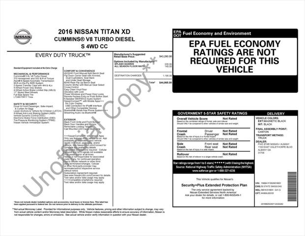 2016 Nissan Titan XD S Diesel