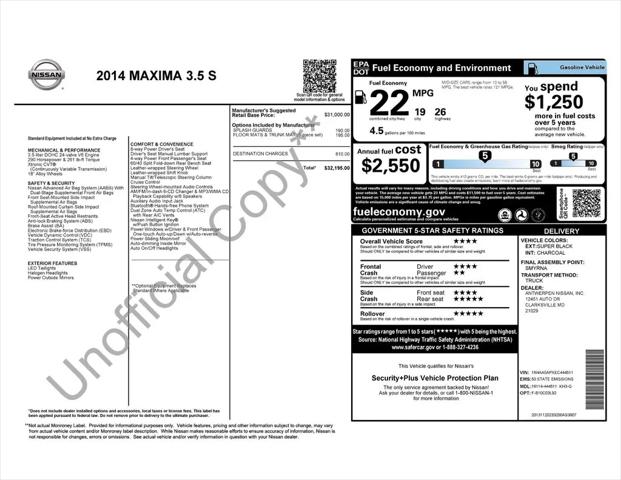2014 Nissan Maxima 3.5 S