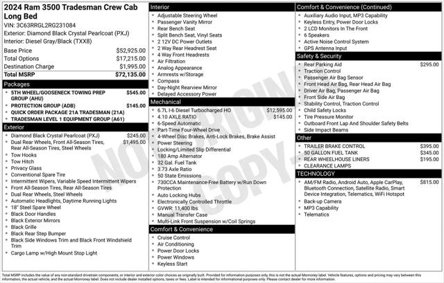 2024 Ram 3500 Tradesman Crew Cab 4x4 8' Box
