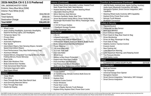2026 Mazda CX-5 2.5 S Preferred